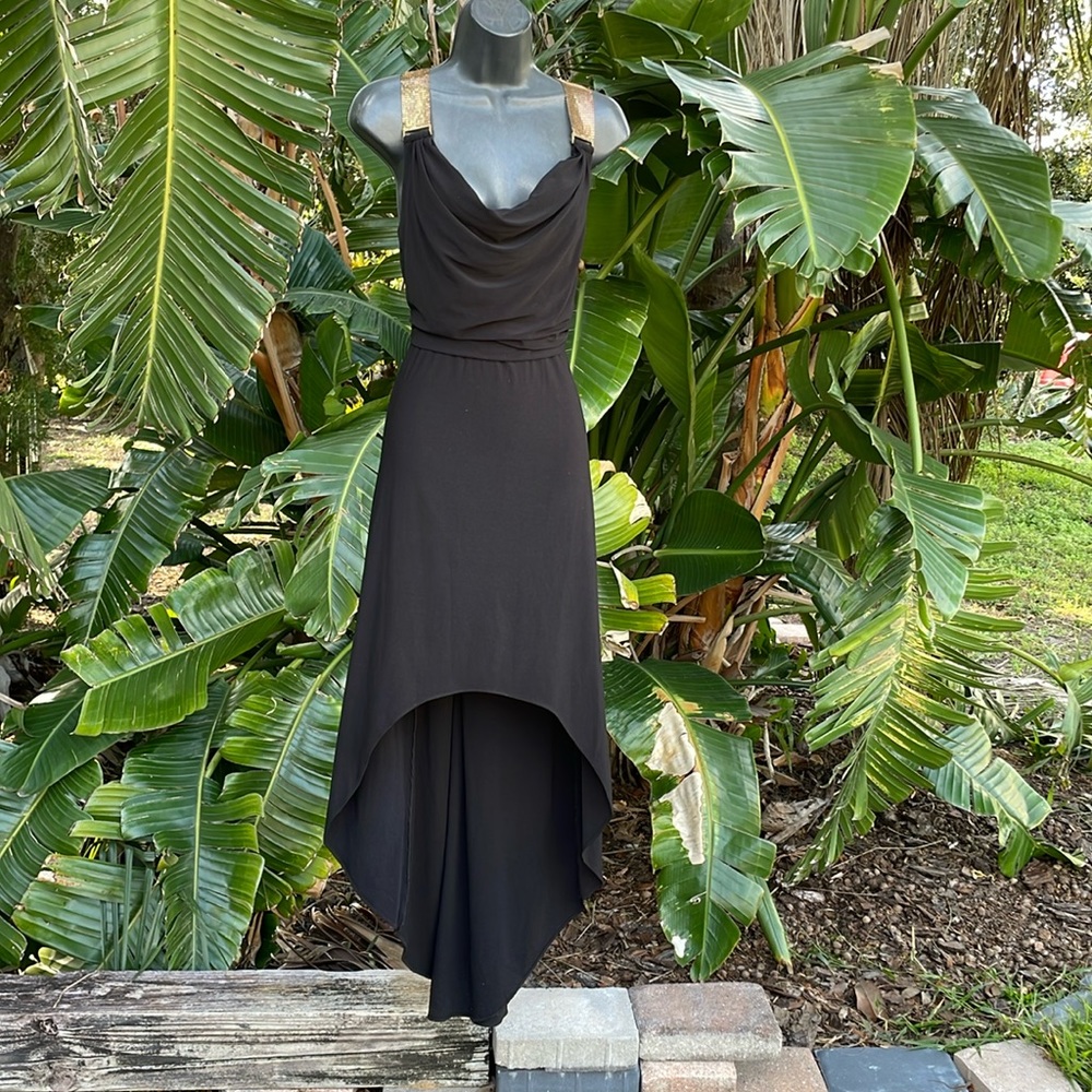 Betsy and Adam high lo dress with metal chain mail